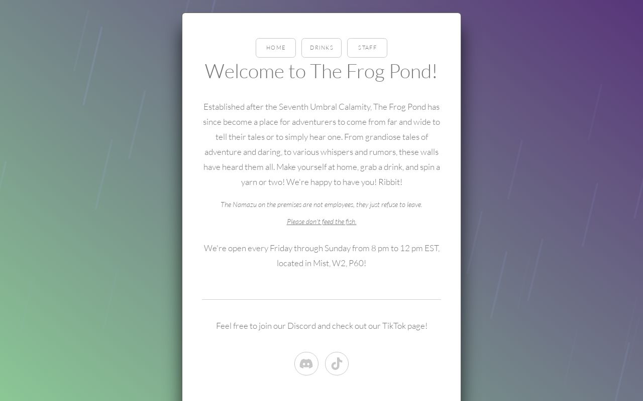Frog Co. Menu